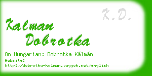 kalman dobrotka business card