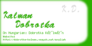 kalman dobrotka business card